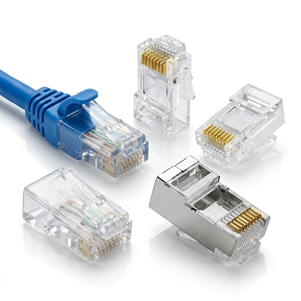 Conector RJ45 CAT5e e CAT6 – Vazado, Normal e Blindado