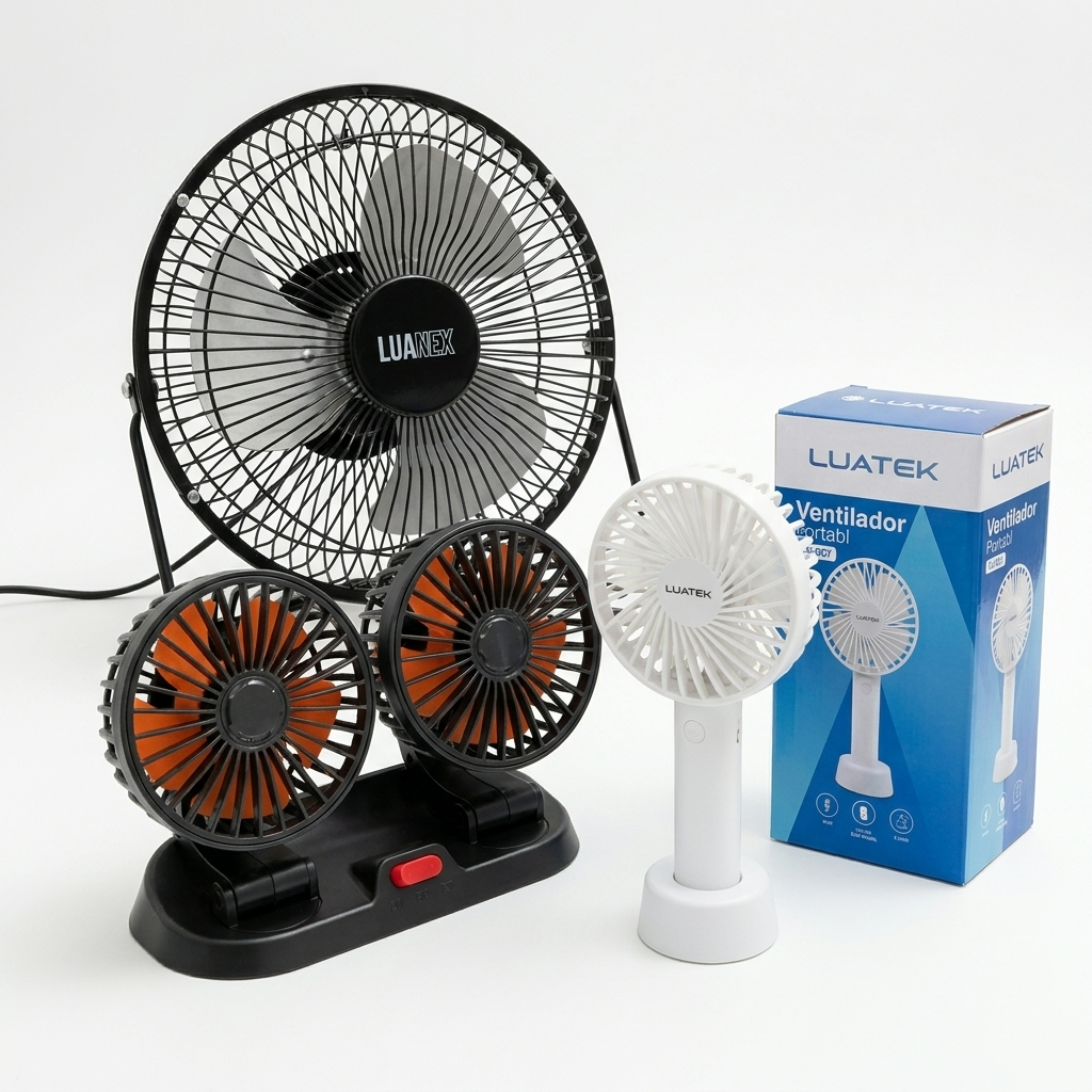 Ventilador Portátil, USB e Veicular