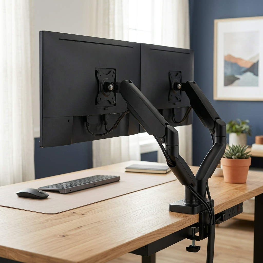 Suporte Articulado com Pistão a Gás para Dois Monitores de 13" a 32" - Imagem 2